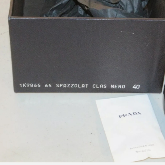 PRADA 1K9865 65 Spazzolato Clas Nero Heels pumps Shoes Size 40 open toe with bow - Picture 4 of 12